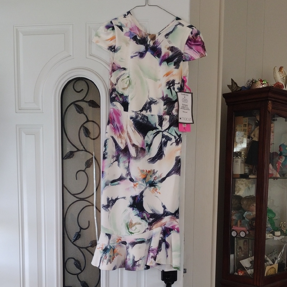 Floral Print Midi Dress by Moda - Multicolor